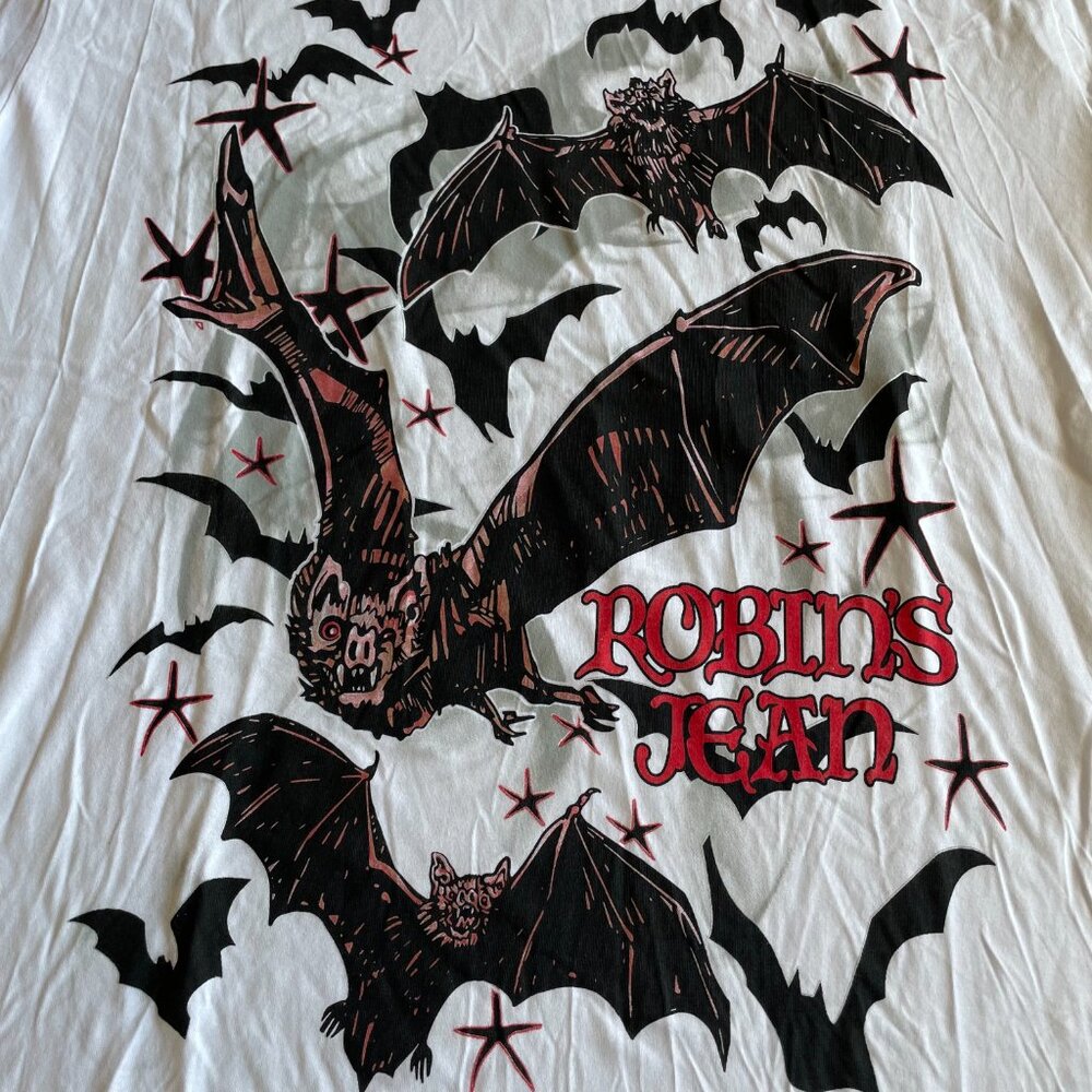 NEW Robin's Jeans Men's Bat White T-Shirt, Cotton/Modal - Size XL - Picture 3 of 12